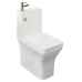 Square Close Coupled Toilet and Basin with Black tap